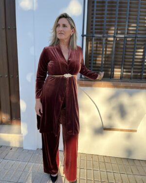CONJUNTO TERCIOPELO TEJA