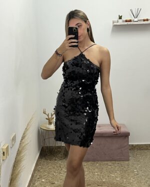 VESTIDO REUS LENTEJUELAS NEGRO
