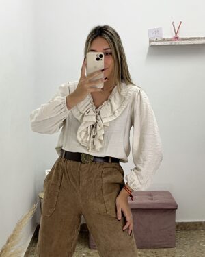 BLUSA CHORRERA BEIGE