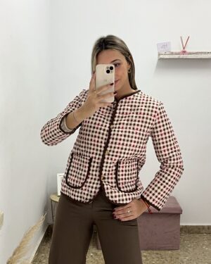 CHAQUETA DE CUADROS ACOLCHADA