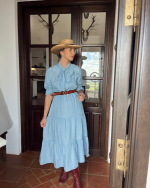 VESTIDO LAZO RAYAS AZUL