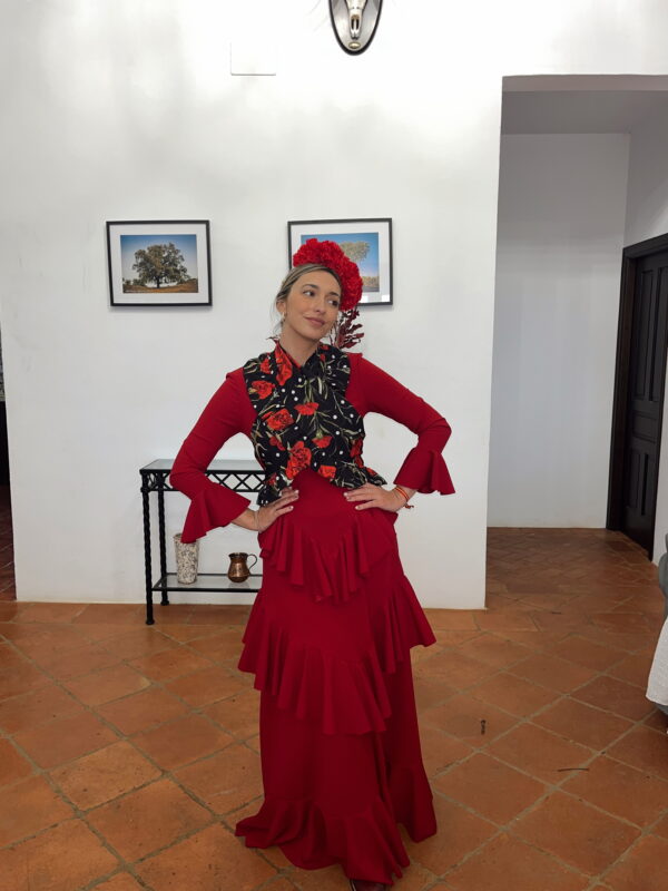TRAJE JARANA BURDEOS