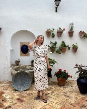 VESTIDO ANGOLA LUNARES BLANCO