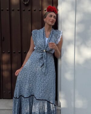 CONJUNTO PICO Y FALDA FLORECITAS AZUL