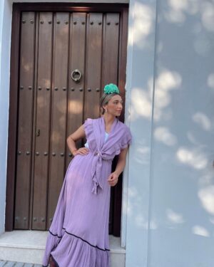 CONJUNTO FALDA Y PICO BAMBULA MALVA