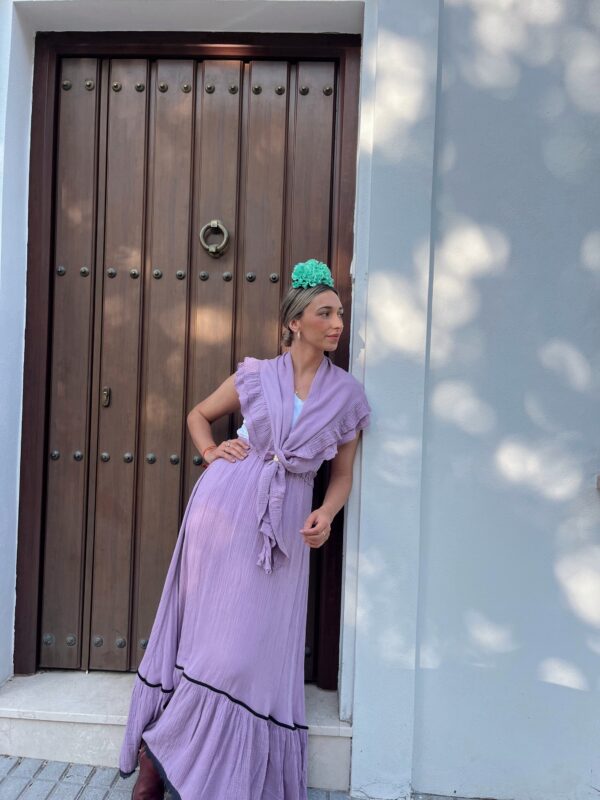 CONJUNTO FALDA Y PICO BAMBULA MALVA