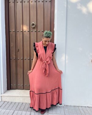 CONJUNTO PICO Y FALDA BAMBULA CORAL