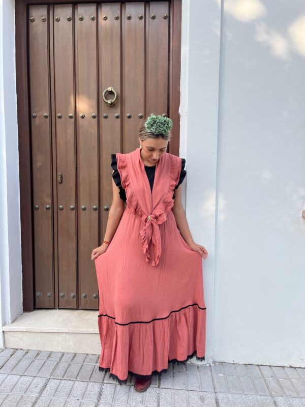 CONJUNTO PICO Y FALDA BAMBULA CORAL
