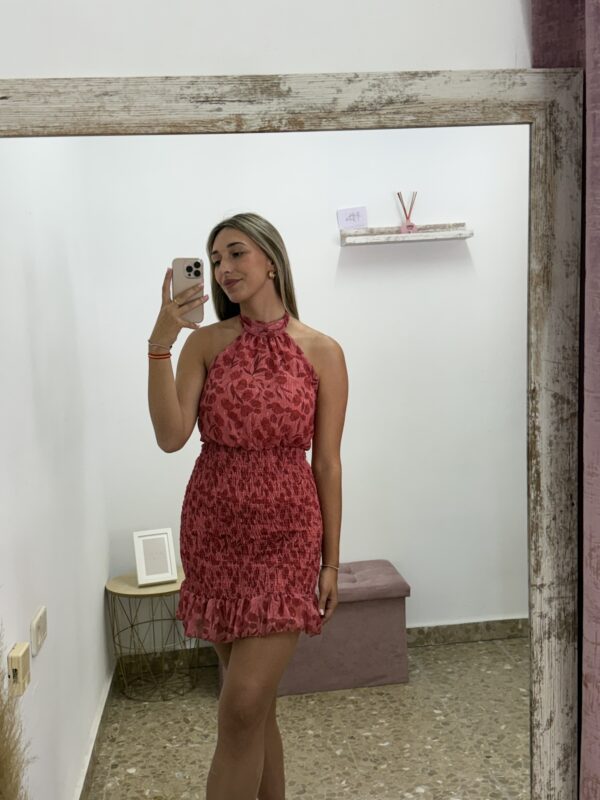VESTIDO NIDO DE ABEJA CORAL