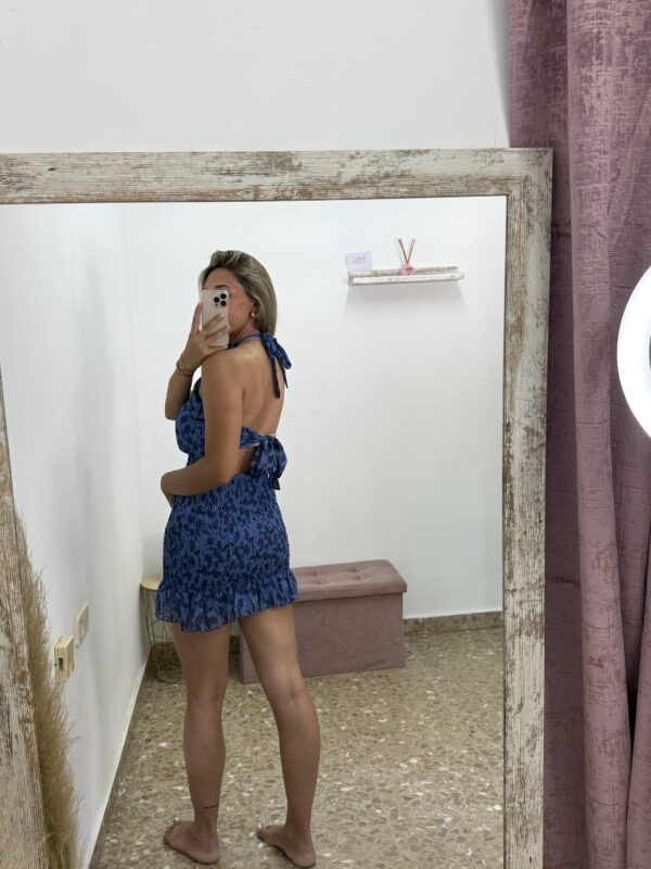 VESTIDO NIDO DE ABEJA AZUL - Imagen 3