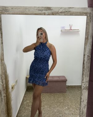 VESTIDO NIDO DE ABEJA AZUL