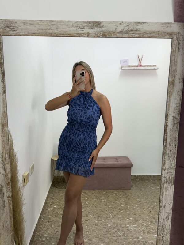 VESTIDO NIDO DE ABEJA AZUL