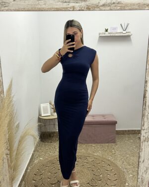 VESTIDO AZUL MARINO ARO