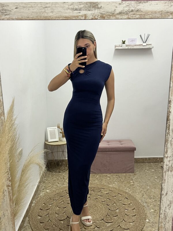 VESTIDO AZUL MARINO ARO