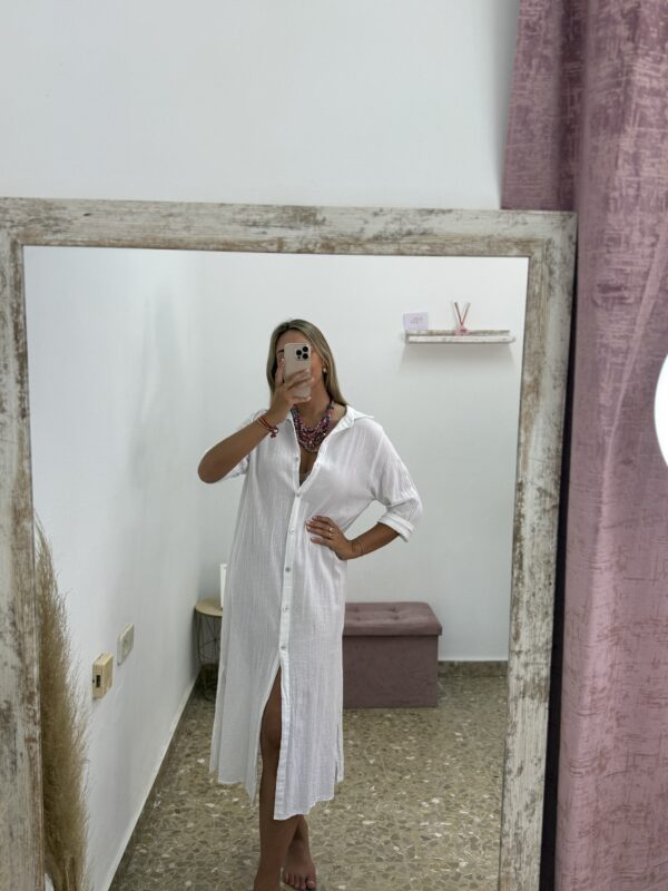 VESTIDO LINO BLANCO - Imagen 2