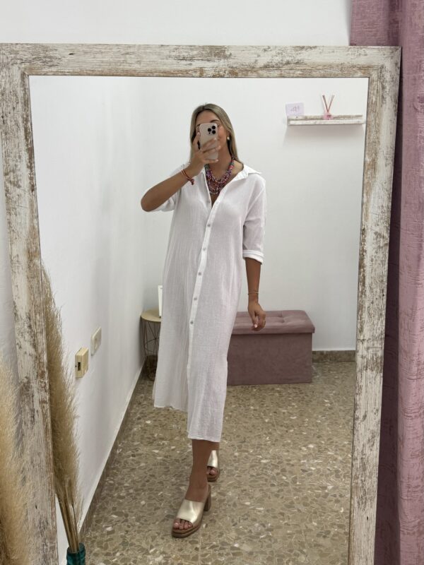 VESTIDO LINO BLANCO