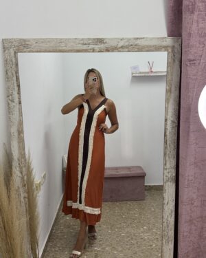 VESTIDO FLECO CALDERA/MARRON