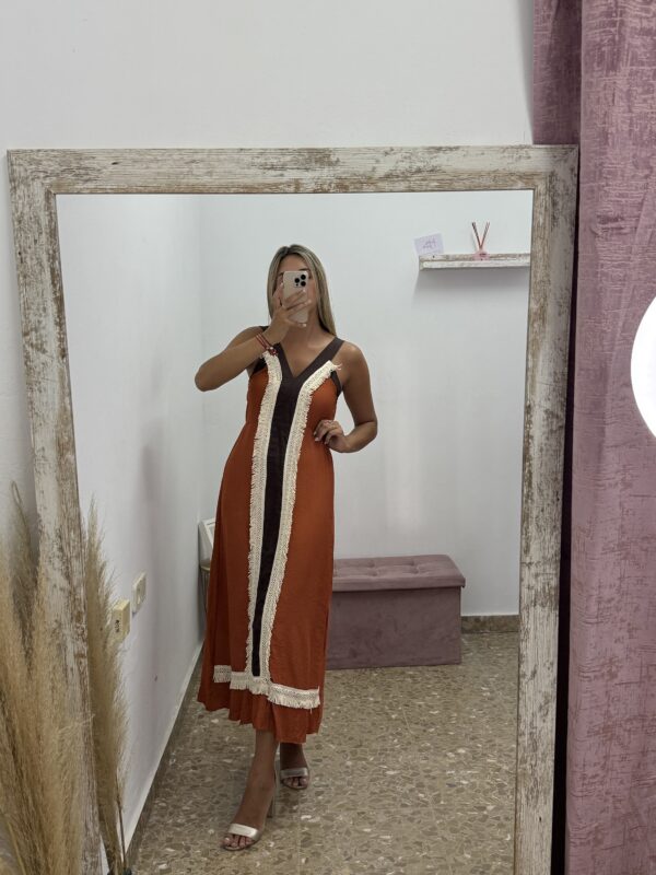 VESTIDO FLECO CALDERA/MARRON