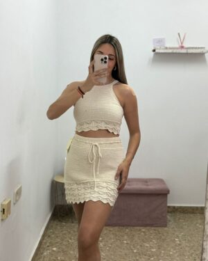 CONJUNTO CROCHÉ BEIGE