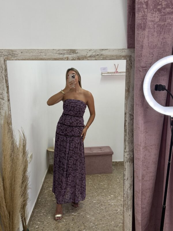 VESTIDO FLORENCIA MARRÓN LILA