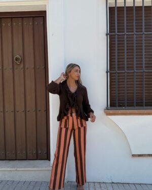 PANTALÓN RAYAS NARANJA/CHOCOLATE