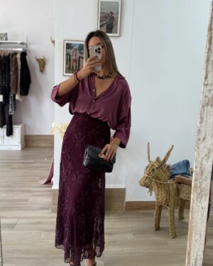 FALDA FLOR BERENJENA