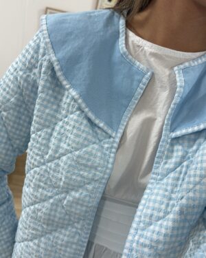 CHAQUETA VICHY CELESTE