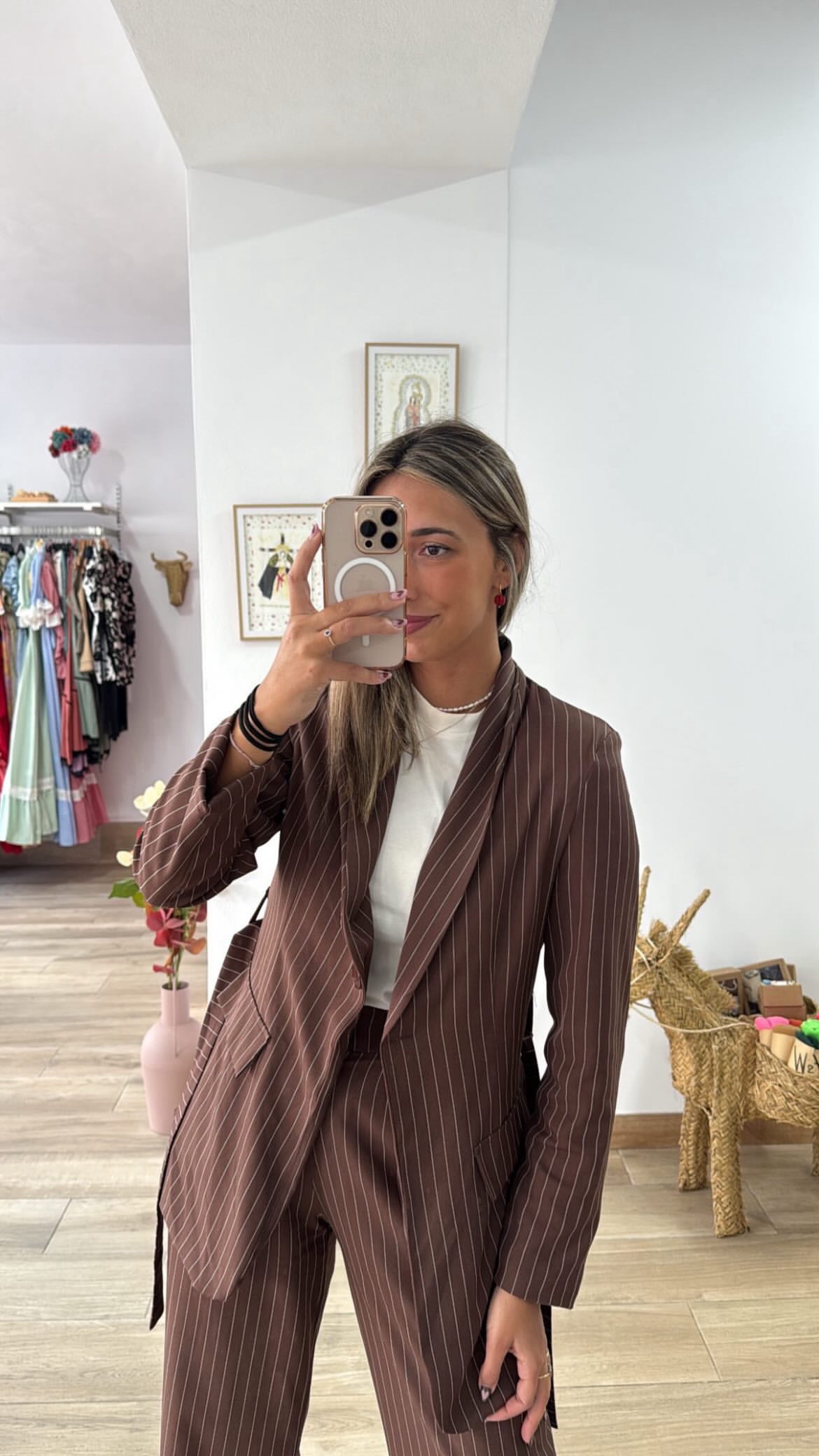 CONJUNTO RAYAS MARRÓN - Imagen 2