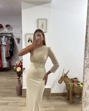 VESTIDO ASIMÉTRICO BEIGE