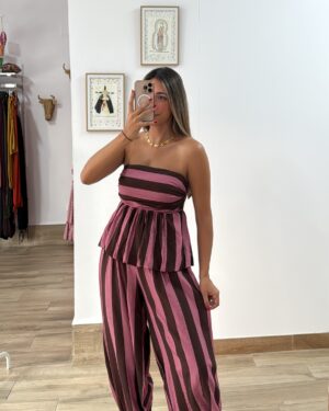 CONJUNTO TOÑI MARRÓN/ROSA
